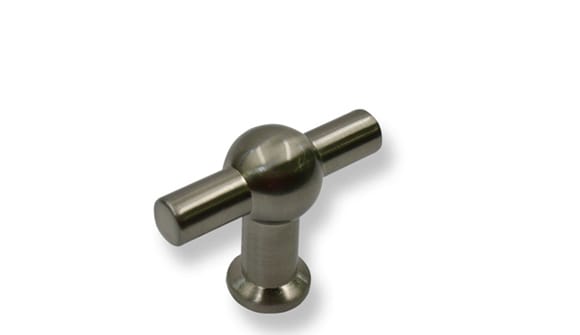 Metallic knob on a white background
