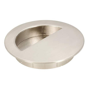 Round metallic object on a white background