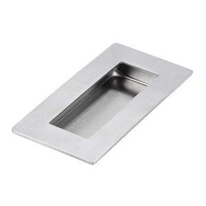 Stainless steel rectangular sink on a white background