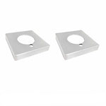 Two square silver metal mounting plates with circular cutouts, shown on a white background with a copyright watermark at the bottom.