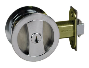Nidus Sliding cavity door round backplate entrance set incl. end pull satin chrome Visual pack