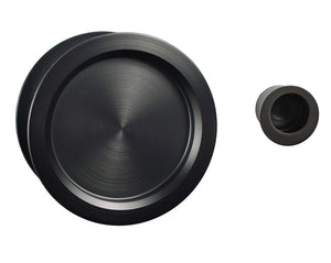 Nidus Sliding cavity door round backplate passage set incl. end pull graphite grey