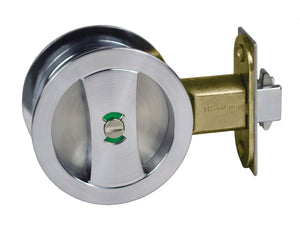 Nidus Sliding cavity door round backplate privacy set incl. end pull satin chrome Visual pack
