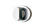 Chrome door handle on a white background