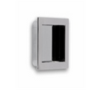 Metallic rectangular object on a white background