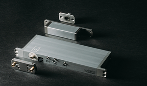 Metal electronic components on a dark background