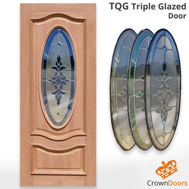 Solid oak TQG unglazed triple glazed home entry door
