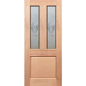 Traditional-1P Entrance Door - Multi-Colour Frost Glass