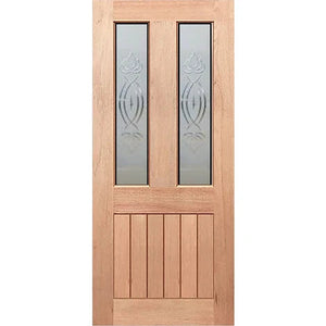 Traditional-VGroove Entrance Door - Multi-Colour Frost