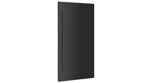 Black rectangular object on a white background