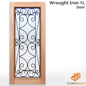 Wrought Iron 1L Solid Timber Door