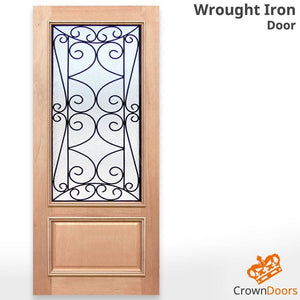 Wrought Iron Solid Timber Door