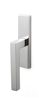 Metallic door handle on a white background
