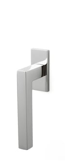Chrome door handle on a white background