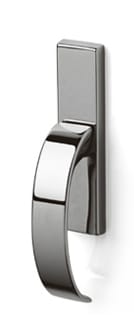 Chrome door handle on a white background