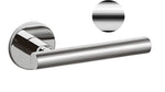 Chrome door handle on a white background