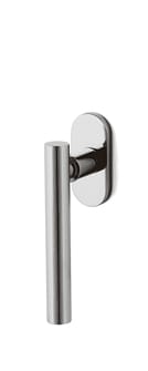 Chrome door handle on a white background