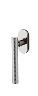 Metal door handle on a white background