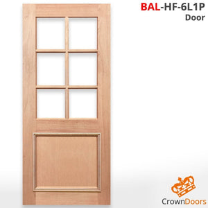 BAL12.5 Half French 6L1P Entrance Door - Unglazed