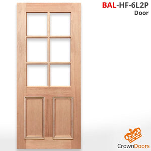 BAL12.5 Half French 6L2P Entrance Door - Unglazed