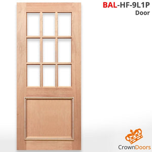 BAL12.5 Half French 9L1P Entrance Door - Unglazed