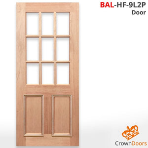 BAL12.5 Half French 9L2P Entrance Door - Unglazed
