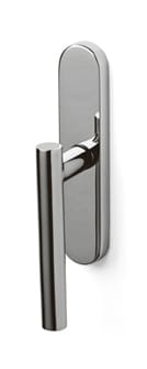 Chrome door handle on a white background