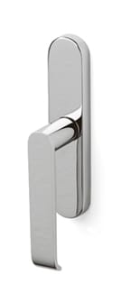 Chrome door handle on a white background