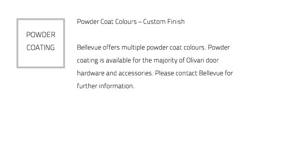 Text about powder coat colours and coating services on a white background