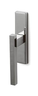 Chrome door handle on a white background
