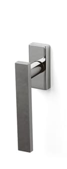 Metal door handle on a white background