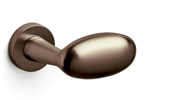Bronze door handle on a white background