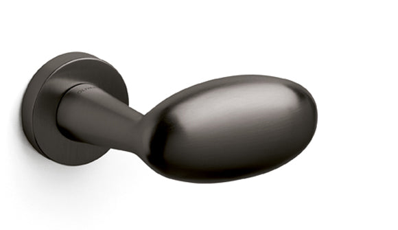 Black door handle on a white background
