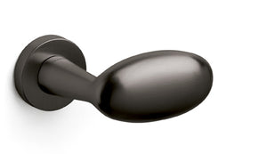 Black door handle on a white background