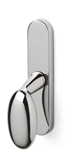 Chrome wall hook on a white background