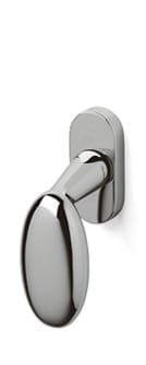 Chrome door handle on a white background