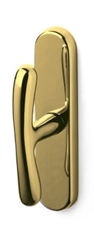 Gold door handle on a white background