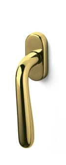 Gold door handle on a white background