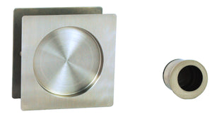 Nidus Sliding cavity door square backplate passage set incl. end pull polished stainless steel