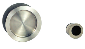 Nidus Sliding cavity door round backplate passage set incl. end pull polished stainless steel