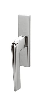 Chrome door handle on a white background