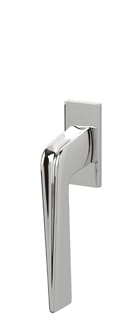 Chrome door handle on a white background
