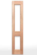 Wooden door with a sidelight design labeled 'Colonial 2G' on a white background, featuring the Crown Doors logo.