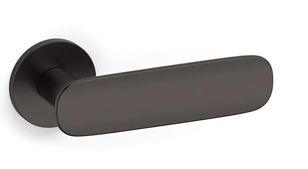 Black door handle on a white background