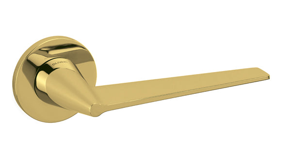 Gold door handle on a white background