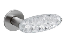 Door handle with crystal design on a white background