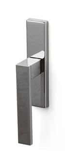 Chrome door handle on a white background