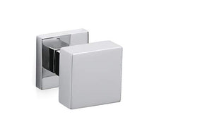 Chrome wall-mounted towel hook on a white background