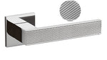 Chrome towel bar with textured surface on a white background