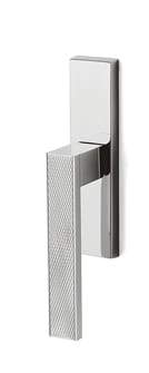 Chrome wall-mounted shower head on a white background